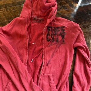FREECITYsupershop vintage red zip-up hoodie